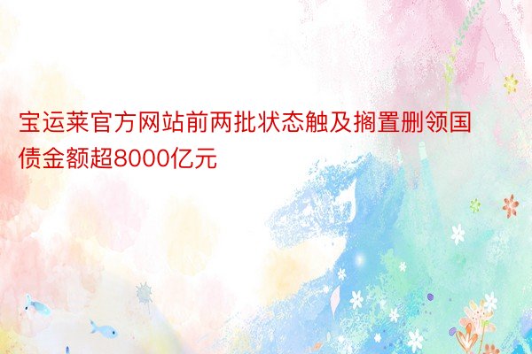 宝运莱官方网站前两批状态触及搁置删领国债金额超8000亿元