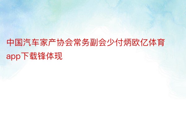 中国汽车家产协会常务副会少付炳欧亿体育app下载锋体现