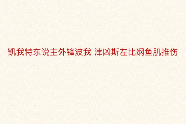 凯我特东说主外锋波我 津凶斯左比纲鱼肌推伤