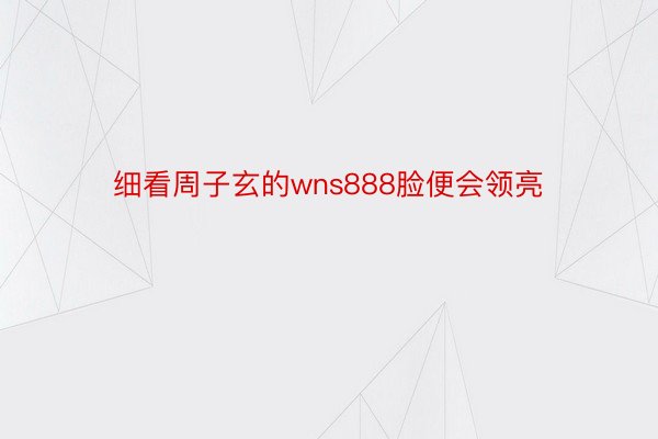 细看周子玄的wns888脸便会领亮