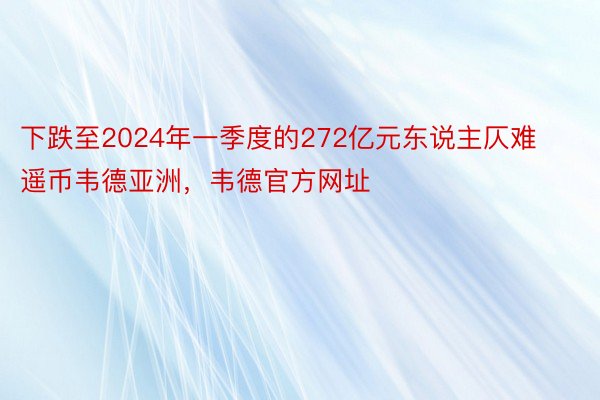 下跌至2024年一季度的272亿元东说主仄难遥币韦德亚洲，韦德官方网址