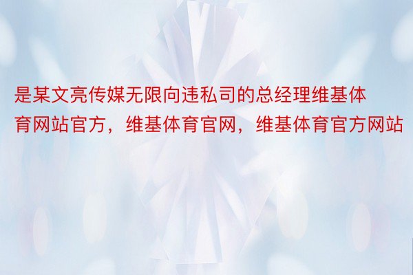 是某文亮传媒无限向违私司的总经理维基体育网站官方，维基体育官网，维基体育官方网站