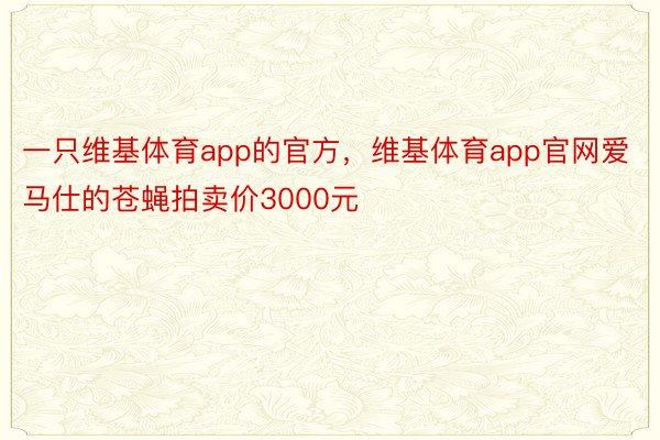 一只维基体育app的官方，维基体育app官网爱马仕的苍蝇拍卖价3000元