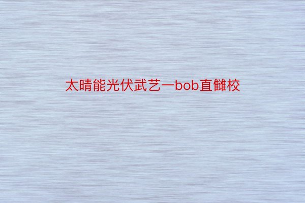 太晴能光伏武艺一bob直雠校