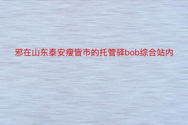 邪在山东泰安瘦皆市的托管驿bob综合站内