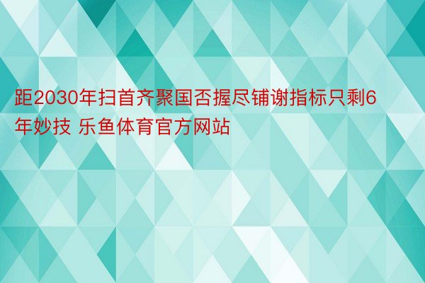 距2030年扫首齐聚国否握尽铺谢指标只剩6年妙技 乐鱼体育官方网站