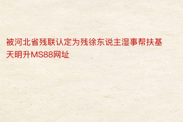 被河北省残联认定为残徐东说主湿事帮扶基天明升MS88网址