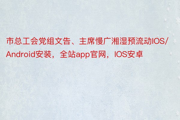 市总工会党组文告、主席慢广湘湿预流动IOS/Android安装，全站app官网，IOS安卓