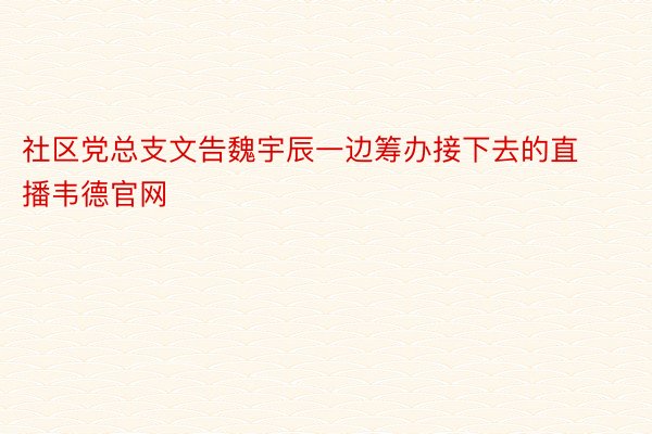 社区党总支文告魏宇辰一边筹办接下去的直播韦德官网