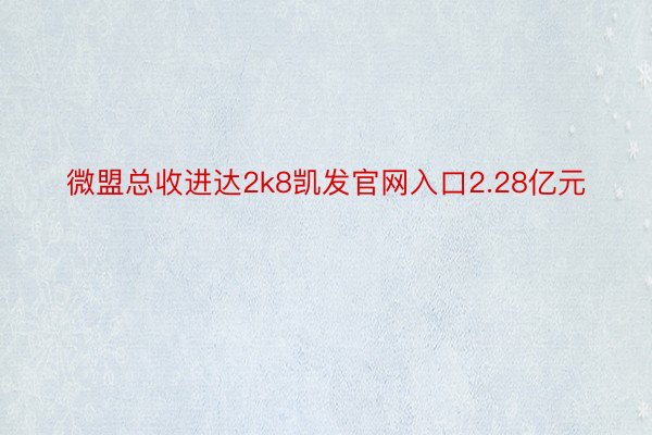 微盟总收进达2k8凯发官网入口2.28亿元