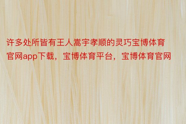 许多处所皆有王人嵩宇孝顺的灵巧宝博体育官网app下载，宝博体育平台，宝博体育官网