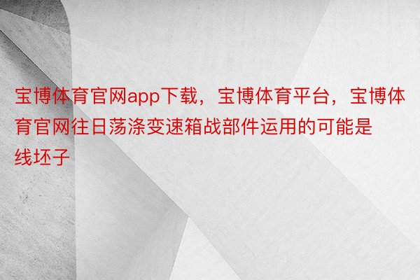 宝博体育官网app下载，宝博体育平台，宝博体育官网往日荡涤变速箱战部件运用的可能是线坯子