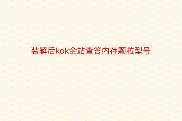 装解后kok全站查答内存颗粒型号