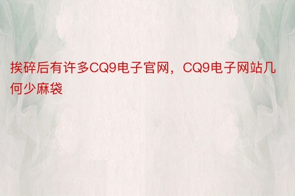 挨碎后有许多CQ9电子官网，CQ9电子网站几何少麻袋