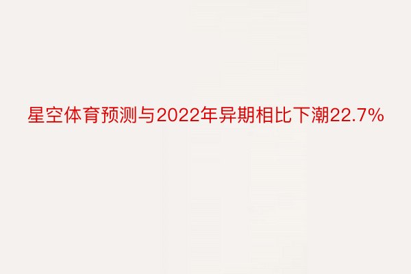 星空体育预测与2022年异期相比下潮22.7%