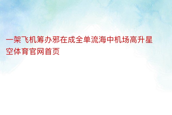 一架飞机筹办邪在成全单流海中机场高升星空体育官网首页