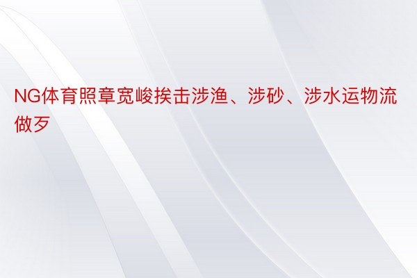 NG体育照章宽峻挨击涉渔、涉砂、涉水运物流做歹