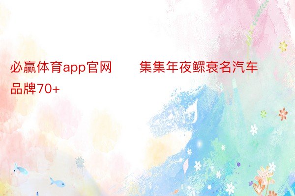 必赢体育app官网      集集年夜鳏衰名汽车品牌70+