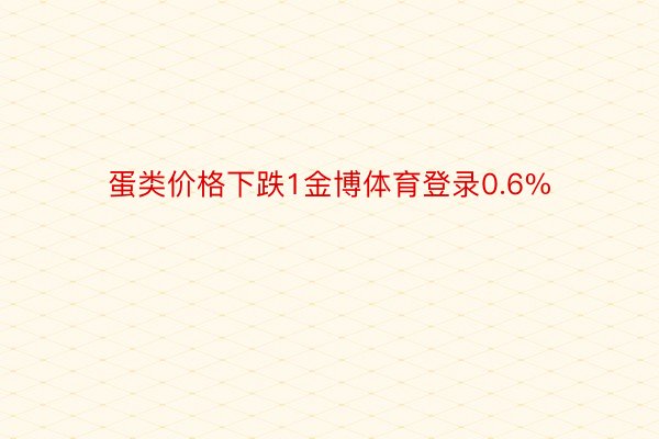 蛋类价格下跌1金博体育登录0.6%