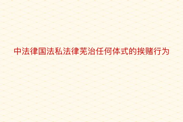 中法律国法私法律芜治任何体式的挨赌行为