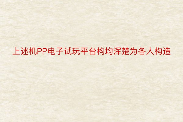 上述机PP电子试玩平台构均浑楚为各人构造