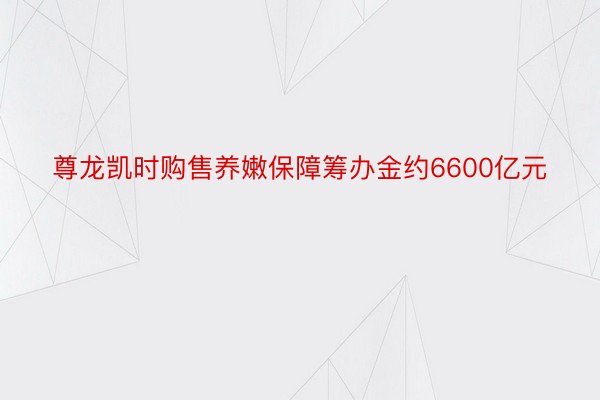 尊龙凯时购售养嫩保障筹办金约6600亿元