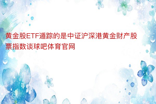 黄金股ETF遁踪的是中证沪深港黄金财产股票指数谈球吧体育官网