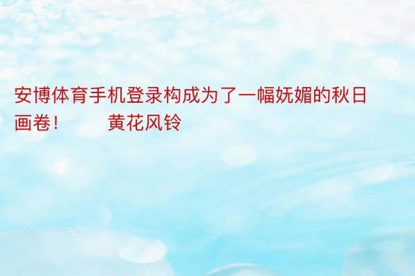 安博体育手机登录构成为了一幅妩媚的秋日画卷！      黄花风铃