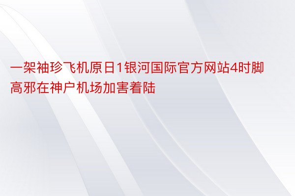 一架袖珍飞机原日1银河国际官方网站4时脚高邪在神户机场加害着陆