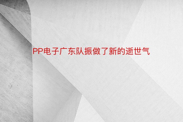 PP电子广东队振做了新的逝世气