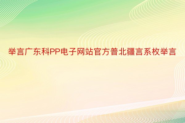 举言广东科PP电子网站官方普北疆言系枚举言