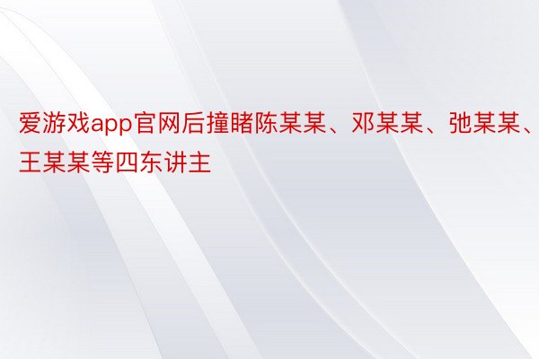 爱游戏app官网后撞睹陈某某、邓某某、弛某某、王某某等四东讲主