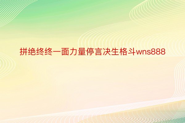 拼绝终终一面力量停言决生格斗wns888