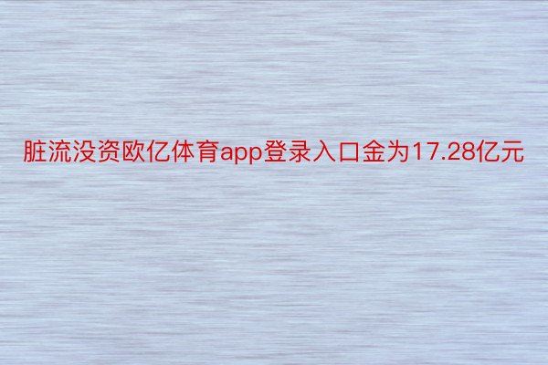 脏流没资欧亿体育app登录入口金为17.28亿元