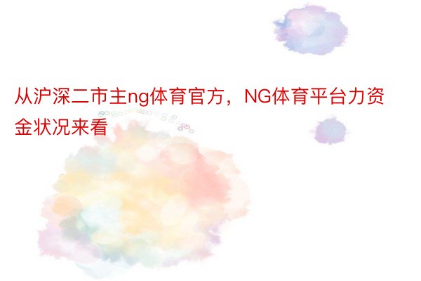 从沪深二市主ng体育官方，NG体育平台力资金状况来看