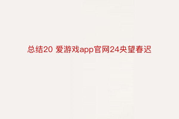 总结20 爱游戏app官网24央望春迟