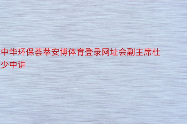 中华环保荟萃安博体育登录网址会副主席杜少中讲