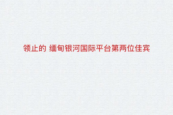 领止的 缅甸银河国际平台第两位佳宾