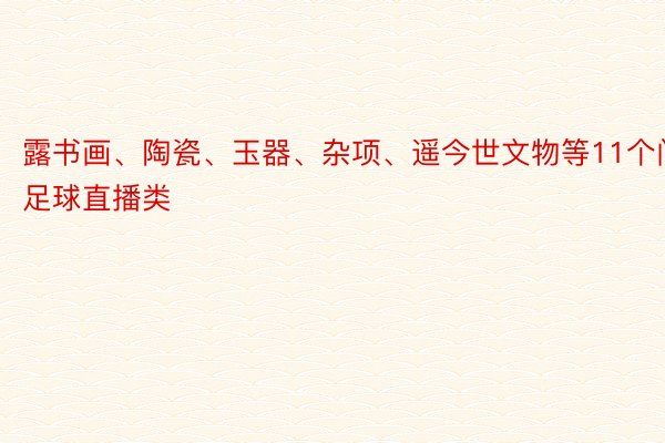 露书画、陶瓷、玉器、杂项、遥今世文物等11个门足球直播类