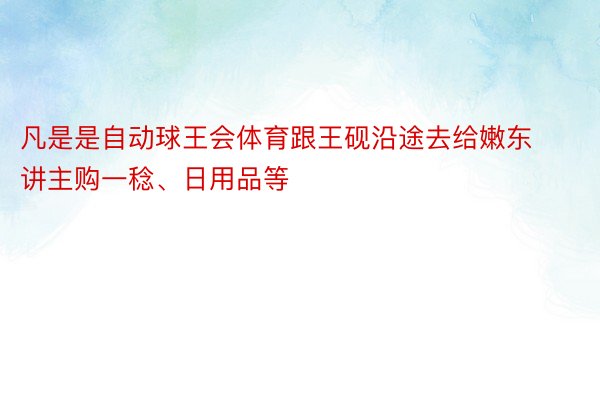 凡是是自动球王会体育跟王砚沿途去给嫩东讲主购一稔、日用品等