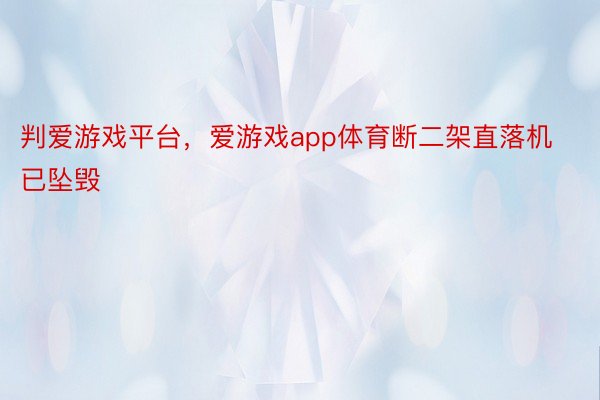 判爱游戏平台，爱游戏app体育断二架直落机已坠毁