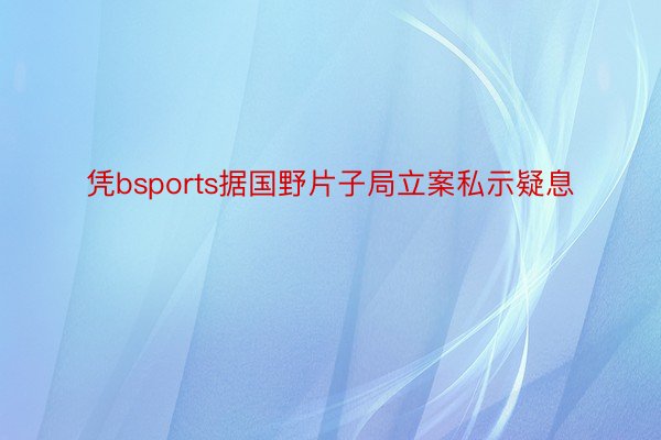 凭bsports据国野片子局立案私示疑息