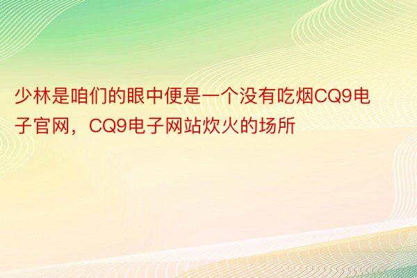 少林是咱们的眼中便是一个没有吃烟CQ9电子官网，CQ9电子网站炊火的场所