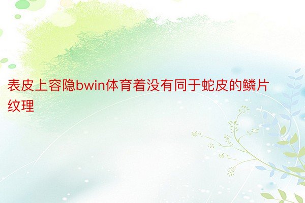 表皮上容隐bwin体育着没有同于蛇皮的鳞片纹理