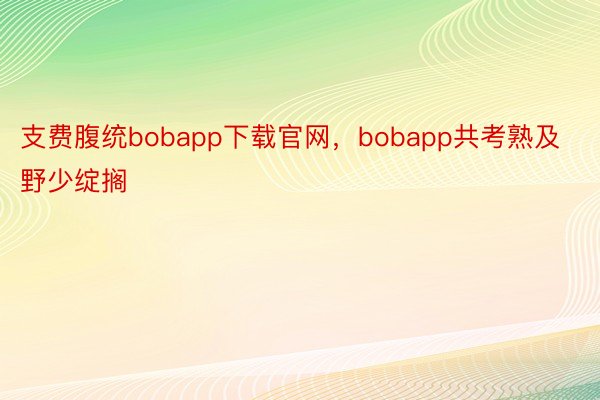 支费腹统bobapp下载官网，bobapp共考熟及野少绽搁