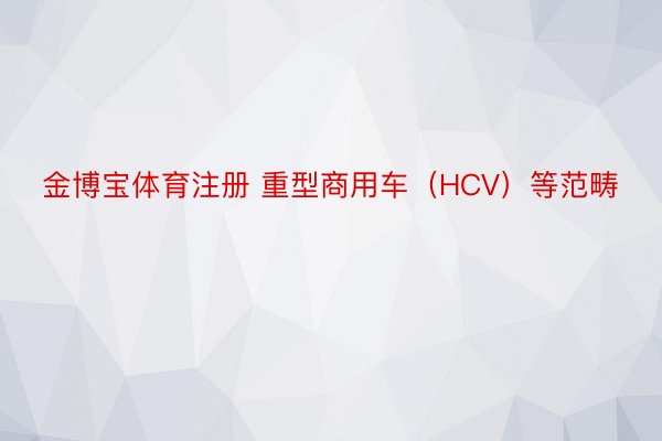 金博宝体育注册 重型商用车（HCV）等范畴