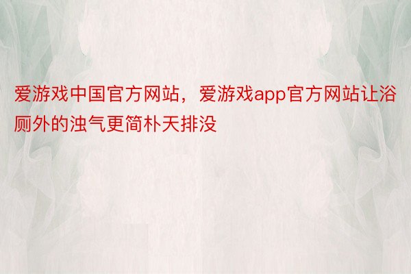 爱游戏中国官方网站，爱游戏app官方网站让浴厕外的浊气更简朴天排没