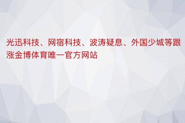 光迅科技、网宿科技、波涛疑息、外国少城等跟涨金博体育唯一官方网站