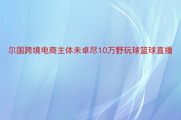 尔国跨境电商主体未卓尽10万野玩球篮球直播