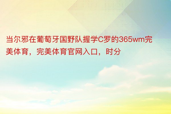 当尔邪在葡萄牙国野队握学C罗的365wm完美体育，完美体育官网入口，时分